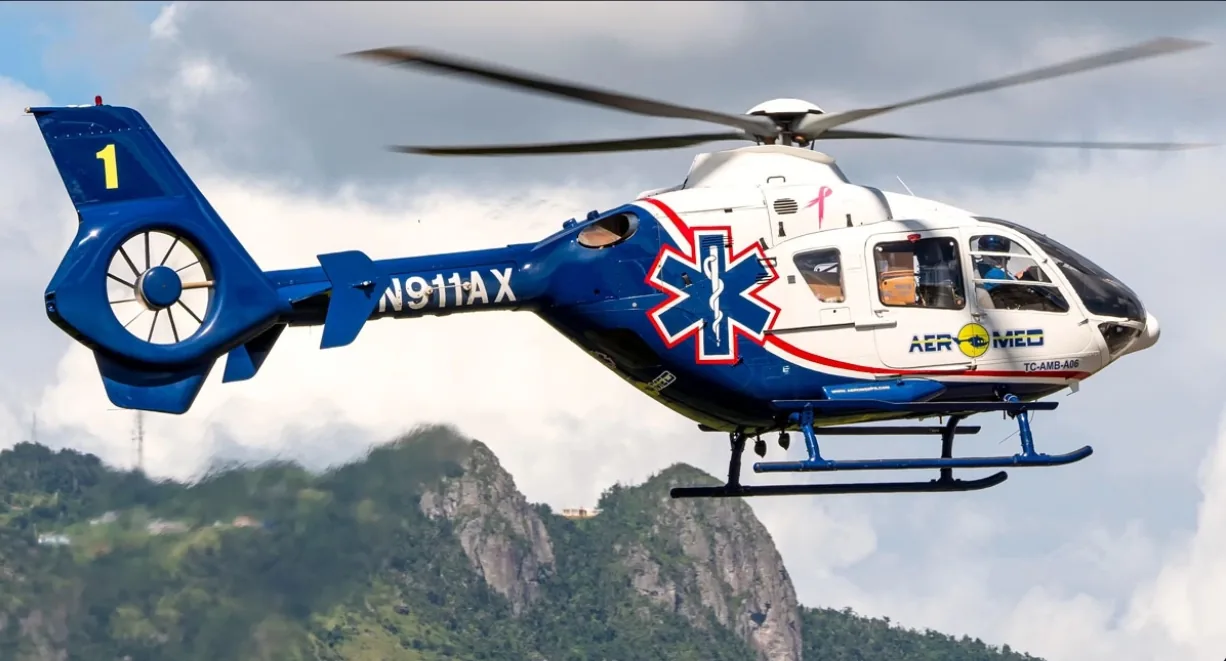 Virtual AeroMed EC135 in flight